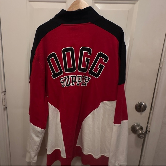 Snoop Dog Red and White Zip-Up Sweater - Picture 5 of 7